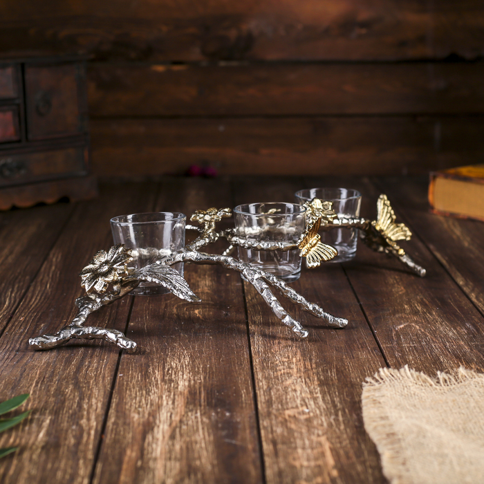 Подсвечник на 3 свечи "Полянка"