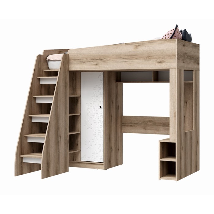 Кровать чердак Киви 1988х1576х1754 БелыйДуб делано 22686₽