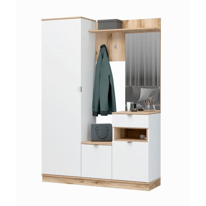 Прихожая Юкки 1400х415х2000 БелыйДуб делано 13693₽