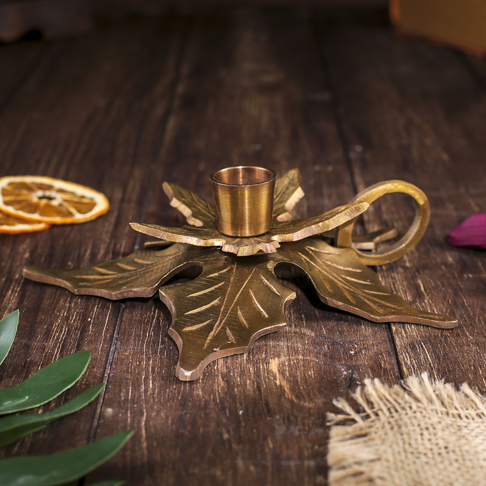 Подсвечник на 1 свечу "Лист - Антик"