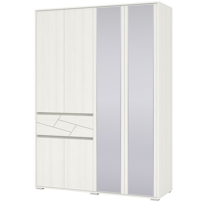Шкаф 4-х дверный «Аделина» с ящиком, 1600×553×2220 мм, цвет рамух белый