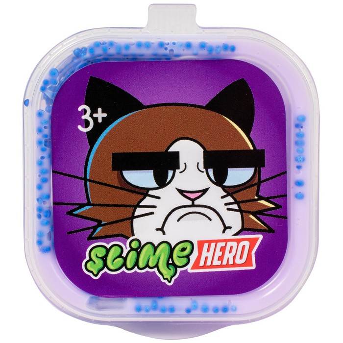 цена Слайм Slime HERO Кот сиреневый 60 г SLM281