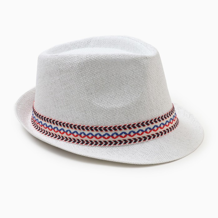 Шляпа мужская MINAKU, цвет белый, р-р 58 шляпа мужская minaku цвет бежевый р р 58