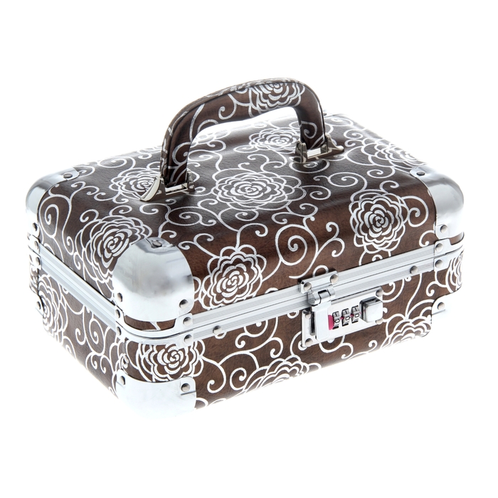 Шкатулка "Серебряные цветы на шоколаде"
