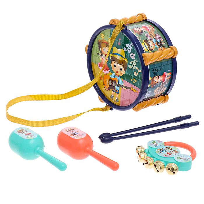 Набор детских музыкальных инструментов «Малышок», 6 предметов, цвета МИКС набор детских музыкальных инструментов деревянный