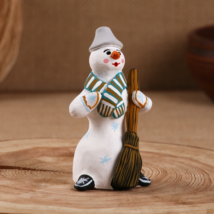 Сувенир Снеговик, каргопольская игрушка, микс