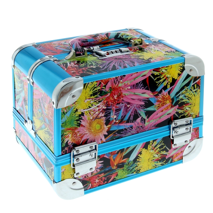 Шкатулка "Яркие цветы на чёрном"