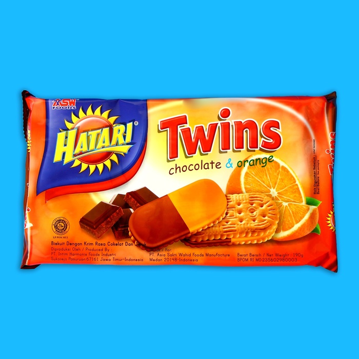 Бисквиты Hatari Twins Cream с шоколадом и апельсином, 190 г ириски ручной работы sugar babe с шоколадом и апельсином 120 г