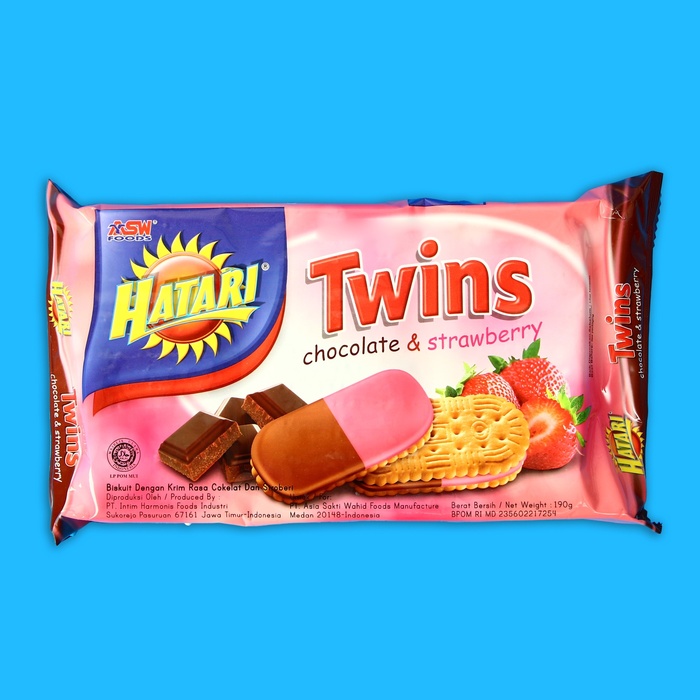 

Бисквиты Hatari Twins Cream с шоколадом и клубникой, 190 г