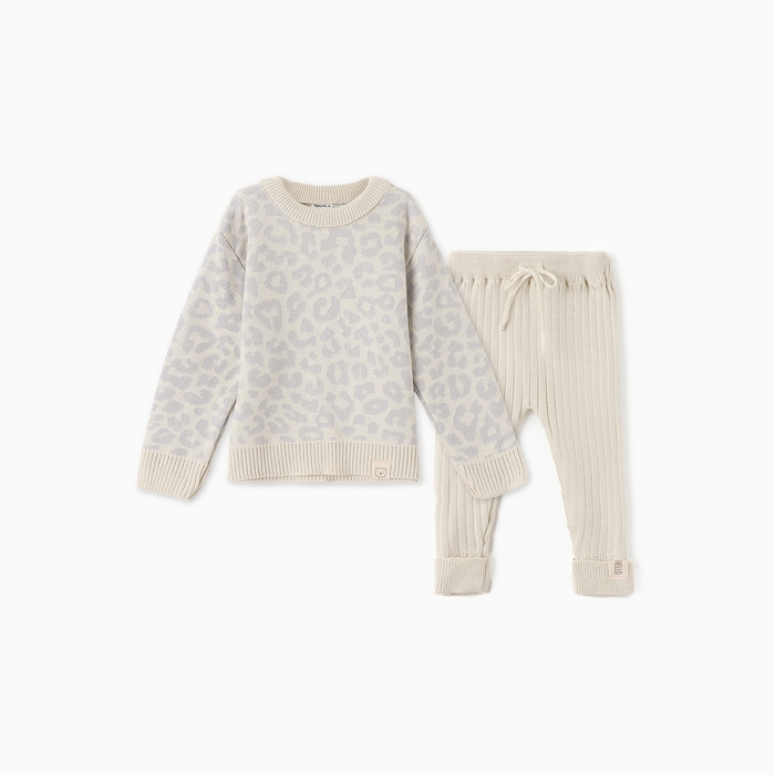 

Костюм вязаный Крошка Я Leo Baby рост 74-80 см, серый