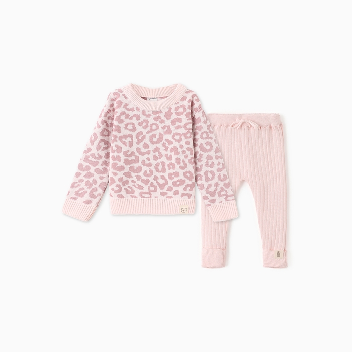 

Костюм вязаный Крошка Я Leo Baby рост 86-92 см, розовый