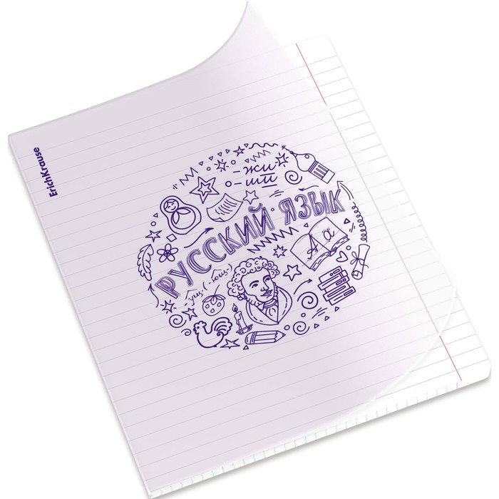 

Тетрадь предметная, 48 листов, линейка, РУССКИЙ ЯЗЫК ErichKrause "Chaos", пластиковая обложка шелкография, блок офсет белизна 100%, инфо-блок