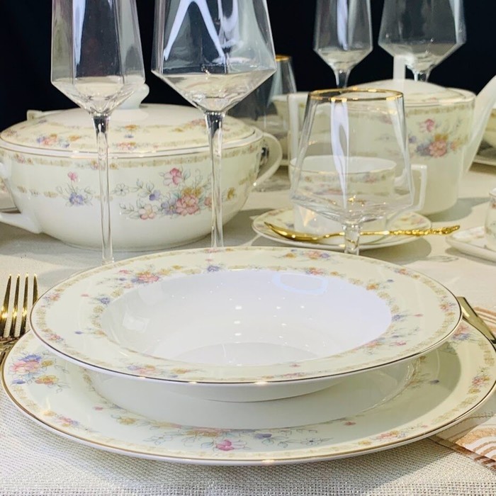 

Набор глубоких тарелок Lenardi Fleur, костяной фарфор, d=23 см, 6 шт