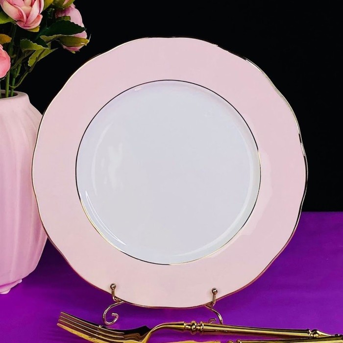 Набор тарелок Lenardi Pink, фарфор, d=27 см, 6 шт набор из 6 тарелок 18 см lenardi bamboo фарфор бамбук