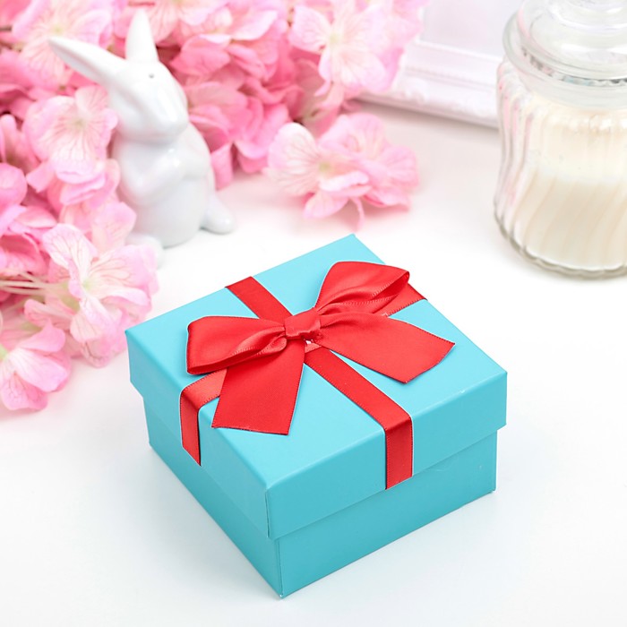 Коробка подарочная "Важный день", голубой, 9 х 9 х 5,5 см