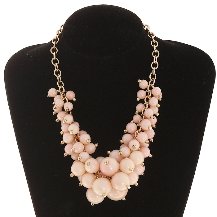 Бусы "Шаньен", цвет перламутрово-розовый 45см