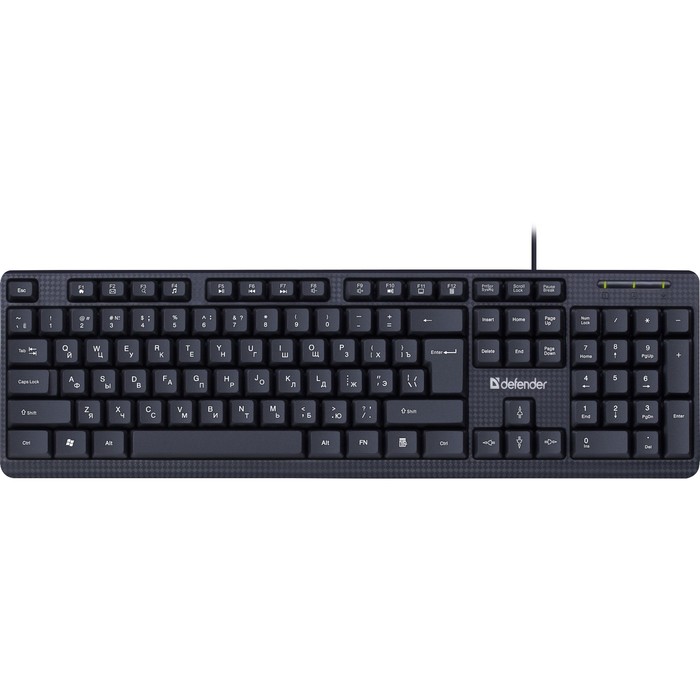 

Клавиатура Defender Daily HB-162, проводная, мембранная, 104 клавиши, USB, чёрная