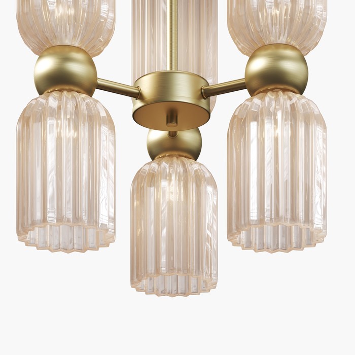 

Светильник подвесной Maytoni MOD302PL-06CG, E14, 6х40 Вт, 340х340х770 мм, золото