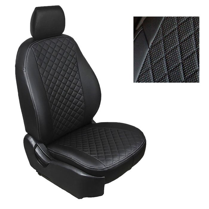 

Авточехлы из экокожи «Ромб» для Renault Logan II (без airbag) 2014-н.в.