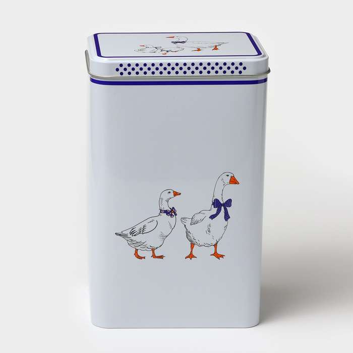 

Банка для сыпучих продуктов «Гуси»,2,7 л, 13,5 х 9,5 х 21,5 см, жесть