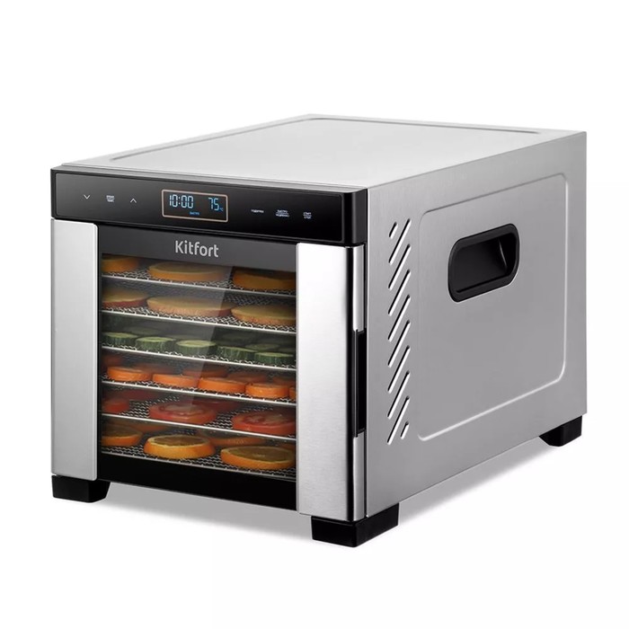 

Сушилка для овощей и фруктов Kitfort KT-1989, 500 Вт, 7 ярусов, серебристо-чёрная