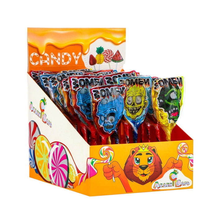 Карамель леденцовая Зомби со вкусом тутти-фрутти 25 г 32₽