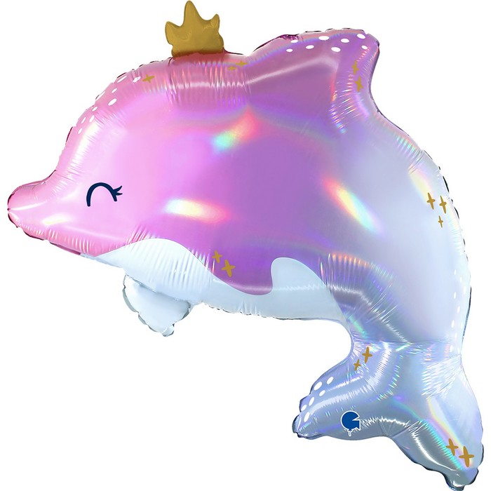 Шар фольгированный 27 «Дельфин», фигура шар фольгированный 14 дельфин цвет розовый