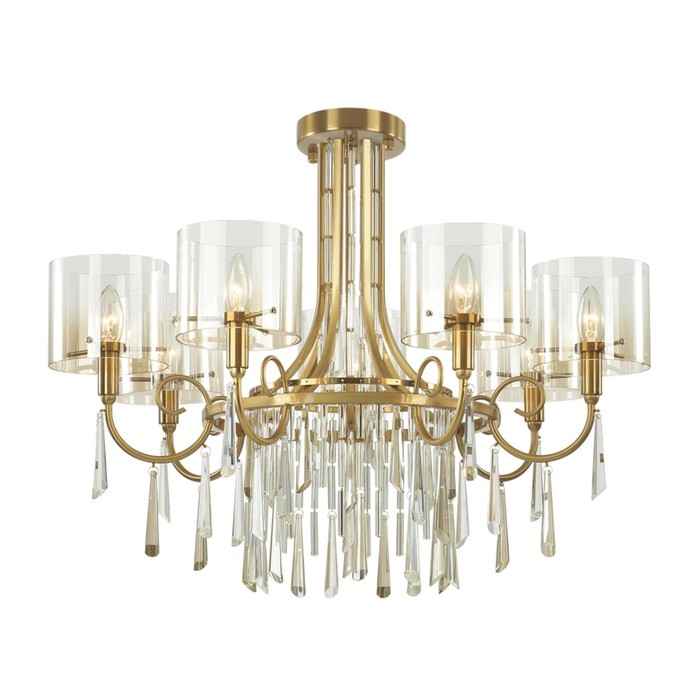 

Люстра Odeon Light. Nicole, 40Вт, E14, 590-1615х712 мм, цвет бронзовый, янтарный, прозрачный