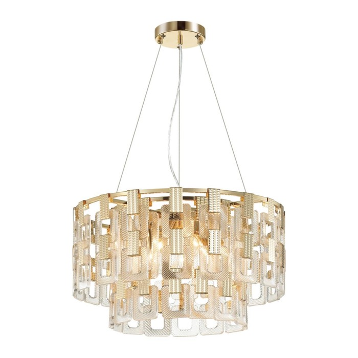 

Люстра Odeon Light. Buckle, 8х40Вт, E14, 834-1134х523 мм, цвет золотой, стекло
