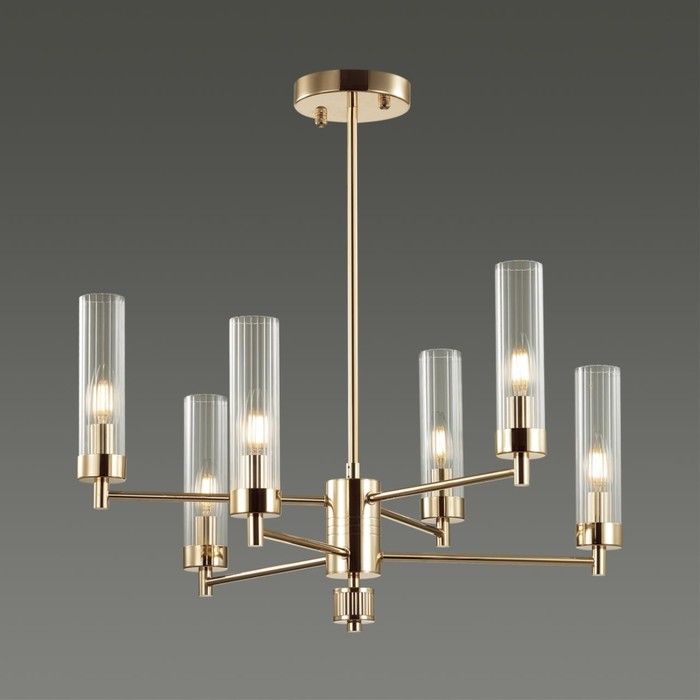 

Люстра потолочная Lumion. Kamilla, 6х40Вт, E14, 604-754х600х600 мм, цвет золотой
