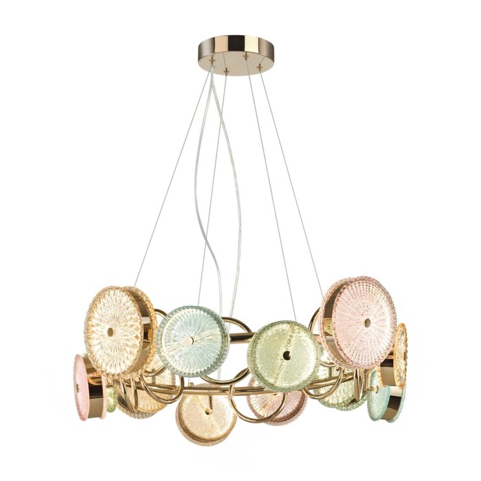 

Люстра Odeon Light. Caramella, 95Вт, Led, 450-1680х800 мм, цвет золотой, разноцветный