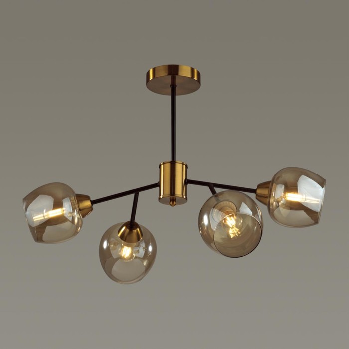 

Люстра потолочная Lumion. Odell, 4х60Вт, E27, цвет чёрный, бронза