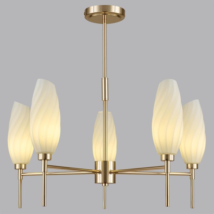 

Люстра потолочная Lumion. Shivon, 5х40Вт, G9, 590х620х620 мм, цвет золотой
