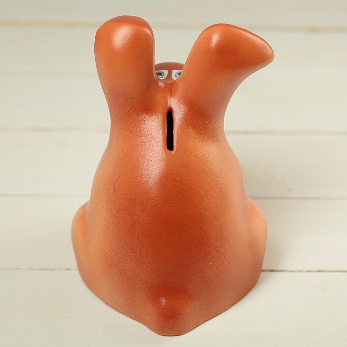 Копилка "Заяц косой" бело-коричневая. микс