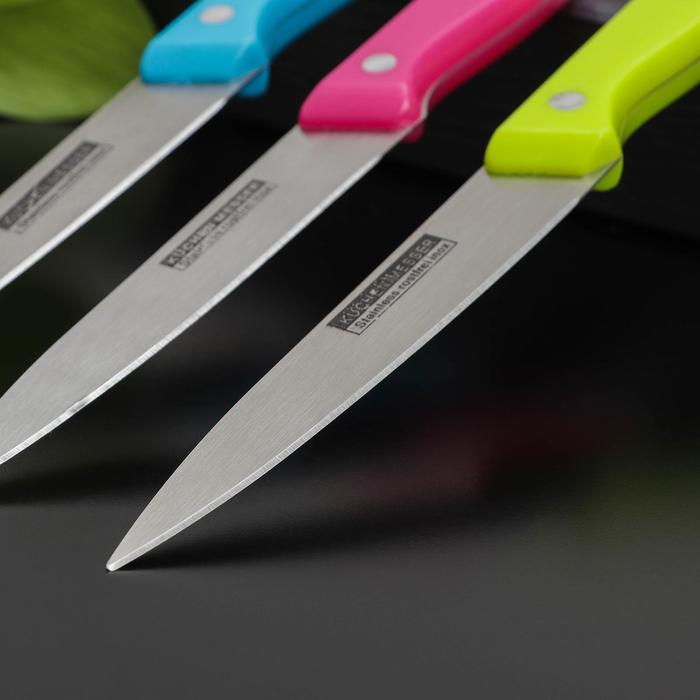 Набор ножей 3 шт 12/12/12 см, цвета МИКС