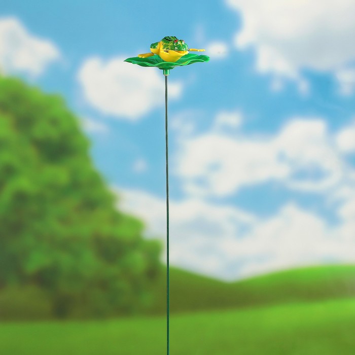 Декоративный штекер "Лягушка на листе" микс