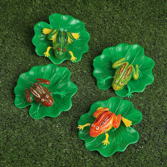 Декоративный штекер "Лягушка на листе" микс