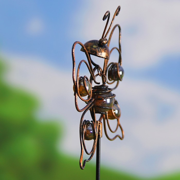 Декоративный штекер "Бабочка" золотые бусины