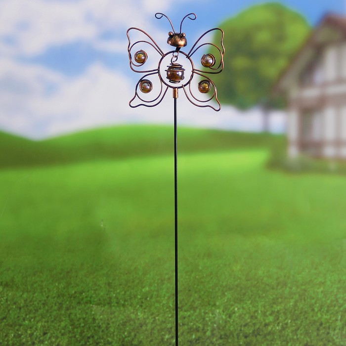 Декоративный штекер "Бабочка" золотые бусины