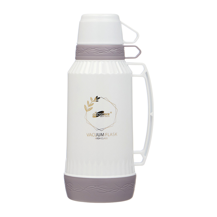 Термос 18 л со стеклянной колбой сохраняет тепло 12 ч с кружкой коричневый 985₽