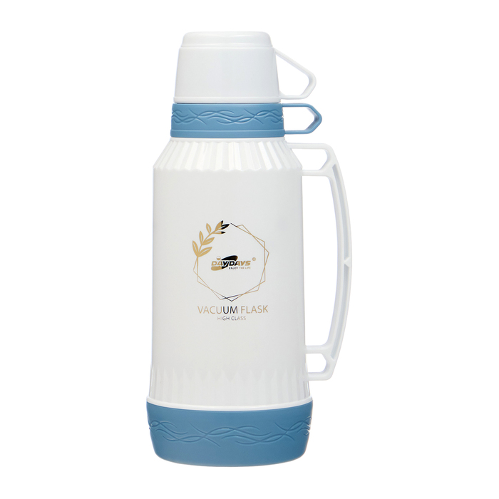 Термос 18 л со стеклянной колбой сохраняет тепло 12 ч с кружкой синий 985₽