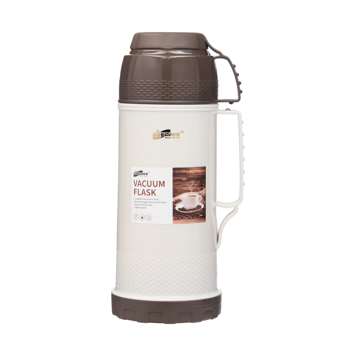 Термос 18 л со стеклянной колбой сохраняет тепло 12 ч с кружкой коричневый 825₽