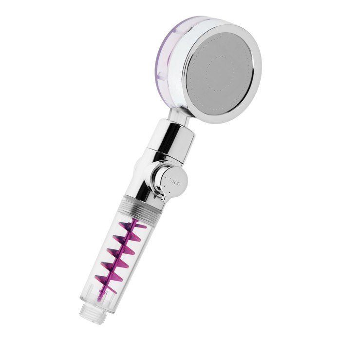 Лейка для душа ZEIN Z4087 микроточки кнопка стоп вентилятор спираль фиолетовыйхром 279₽