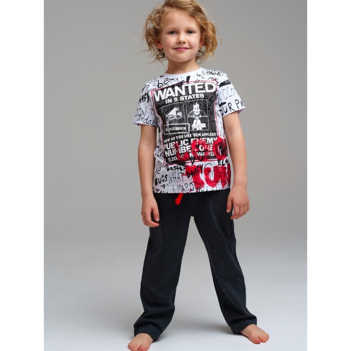 Пижама для мальчика PlayToday: футболка и брюки, рост 98 см