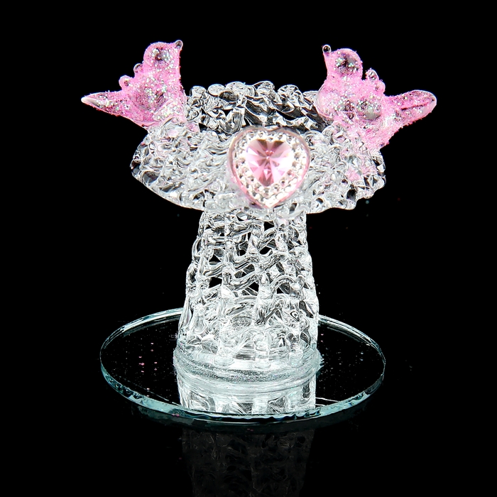 Сувенир на зеркале "Птички на корзинке со стразой" МИКС