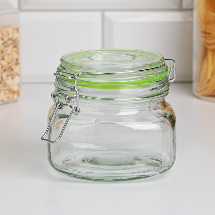 Банка для сыпучих продуктов 500 мл "Радуга", цвет МИКС