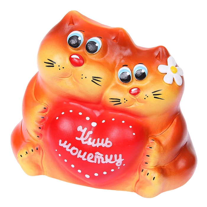 Копилка "Пара котов" с декором