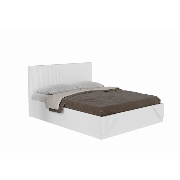 Кровать двуспальная 1600 Палермо, 2098х1670х1033, Белый/Белый матовый МДФ