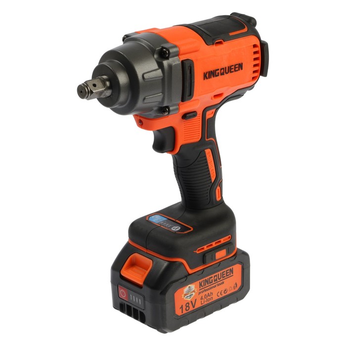 Гайковерт аккумуляторный KINGQUEEN KQ-287 ударный 18 В 2х4 Ач 600 Нм 12 3 режима
