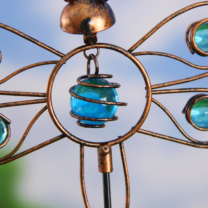 Декоративный штекер "Бабочка" голубые бусины